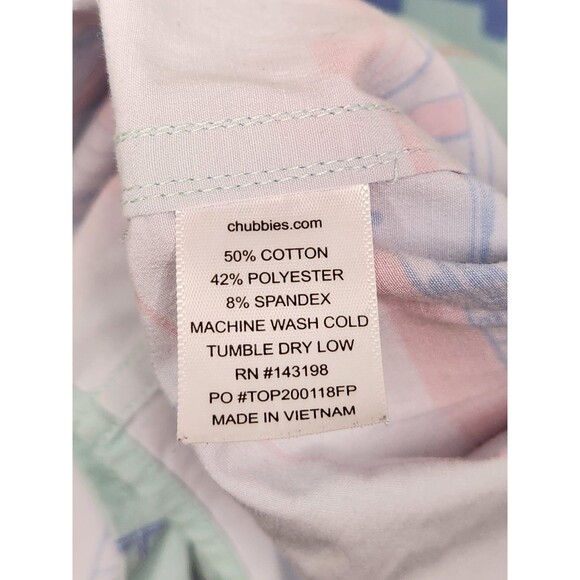 Chubbies Shirt Men's L Blue Sailboat Print Short Sleeve Button Down Stretch - Picture 6 of 6